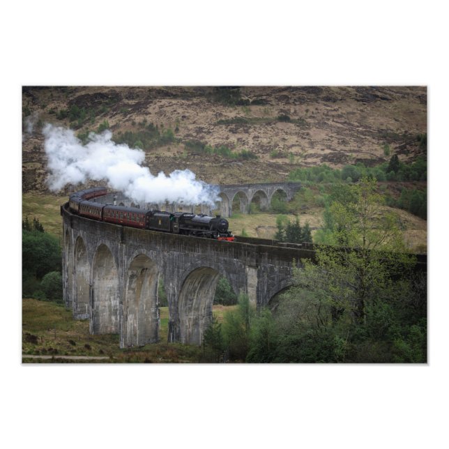 Impression Photo Vieux train à vapeur sur le viaduc de Glenfinnan (Devant)