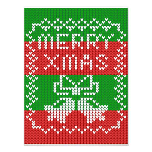 Impression Photo Vilain pull motif sonnettes Joyeux fils Xmas