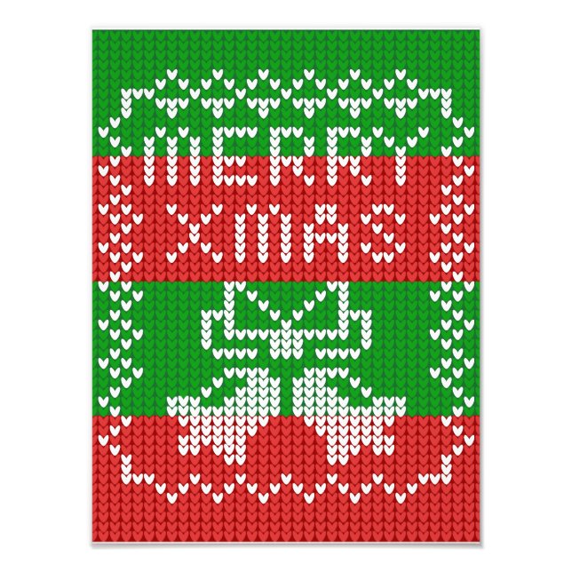 Impression Photo Vilain pull motif sonnettes Joyeux fils Xmas (Devant)