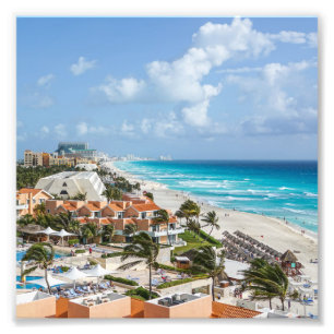 Impression Photo ville de Cancun au bord de la plage