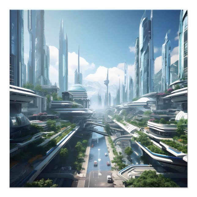 Impression Photo Ville de l'avenir (Devant)