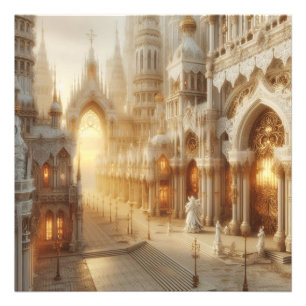 Impression Photo Ville d'Imaginaire de la dentelle blanche