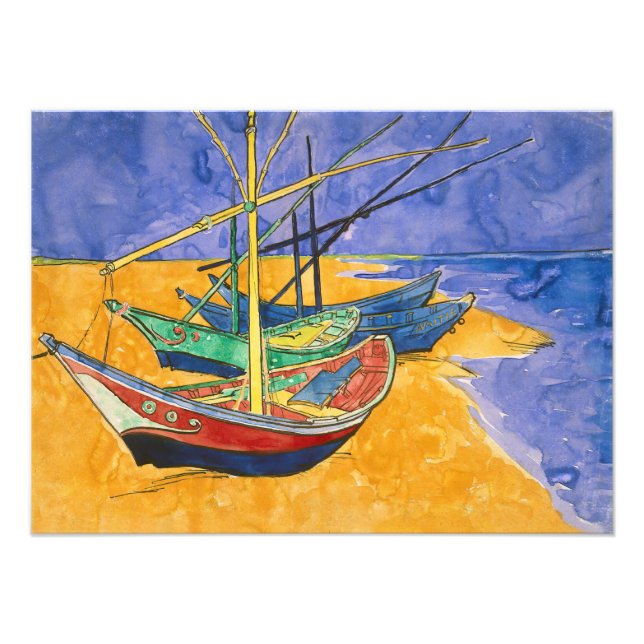 Impression Photo Vincent van Gogh - Bateaux de pêche sur la plage (Devant)