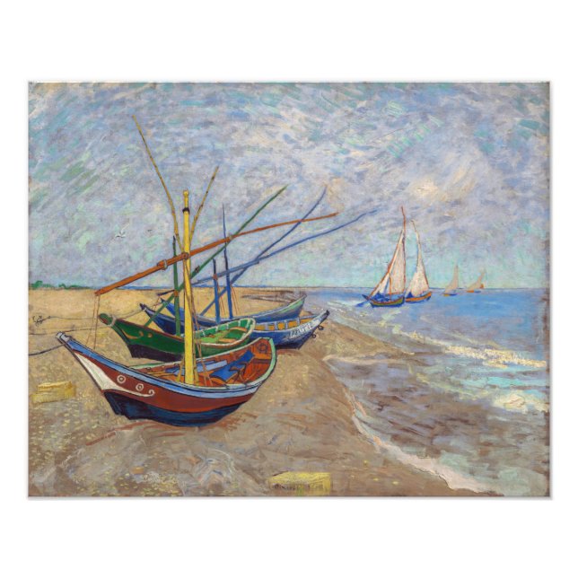 Impression Photo Vincent van Gogh - Bateaux de pêche sur la plage (Devant)
