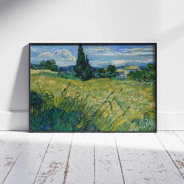 Impression Photo Vincent Van Gogh, champ de blé vert avec Cypress (Créateur téléchargé)