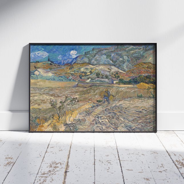 Impression Photo Vincent Van Gogh, Champ fermé avec paysan (Créateur téléchargé)