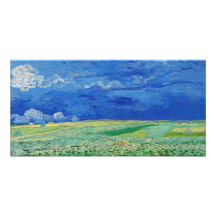 Impression Photo Vincent van Gogh - Champs de blé sous les nuages o