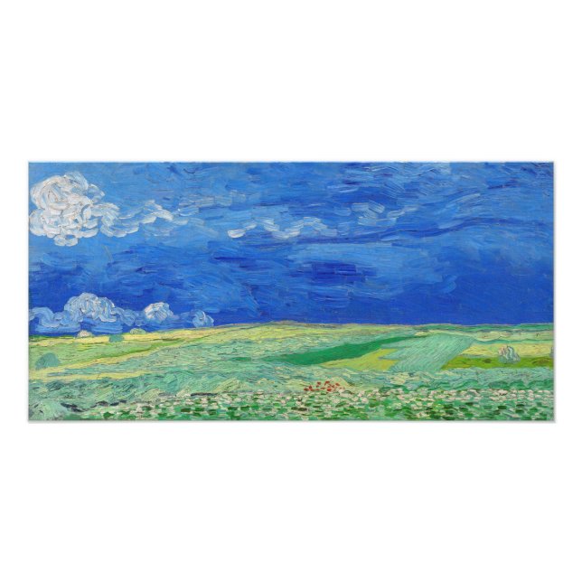 Impression Photo Vincent van Gogh - Champs de blé sous orage (Devant)