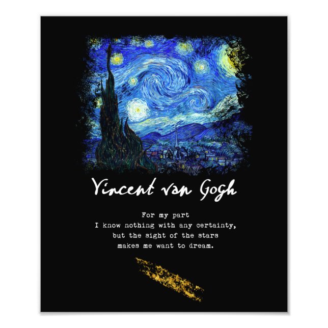 Impression Photo Vincent Van Gogh. Peinture de nuit Starry Poem Art (Devant)