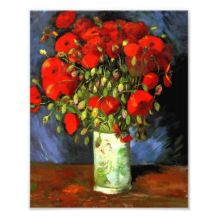 Impression Photo Vincent Van Gogh Vase Avec Des Poppies Rouges Art