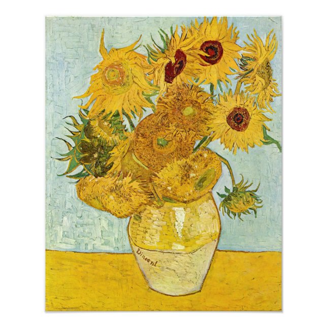 Impression Photo Vincent Van Gogh - Vase avec douze tournesols (Devant)