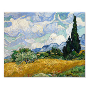 Impression Photo Vincent Van Gogh Wheat Field With Cypresses