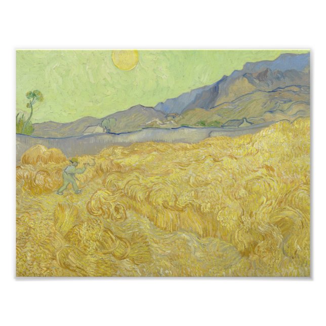 Impression Photo Vincent van Gogh - Wheatfield avec une Faucheuse (Devant)