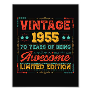 Impression Photo Vintage 1955 Fait en 1955 70e anniversaire 70 ans