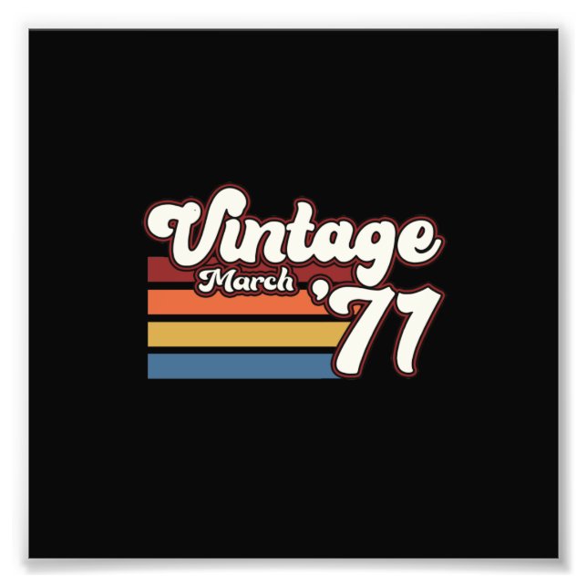 Impression Photo Vintage 1971 50e anniversaire Mars (Devant)