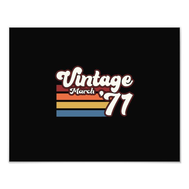 Impression Photo Vintage 1971 50e anniversaire Mars (Devant)