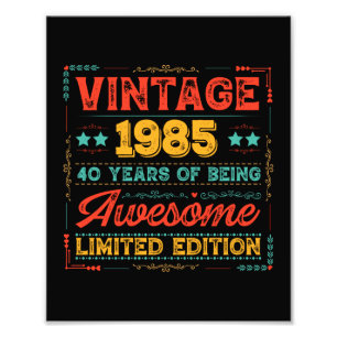 Impression Photo Vintage 1985 Fait en 1985 40e anniversaire 40 ans