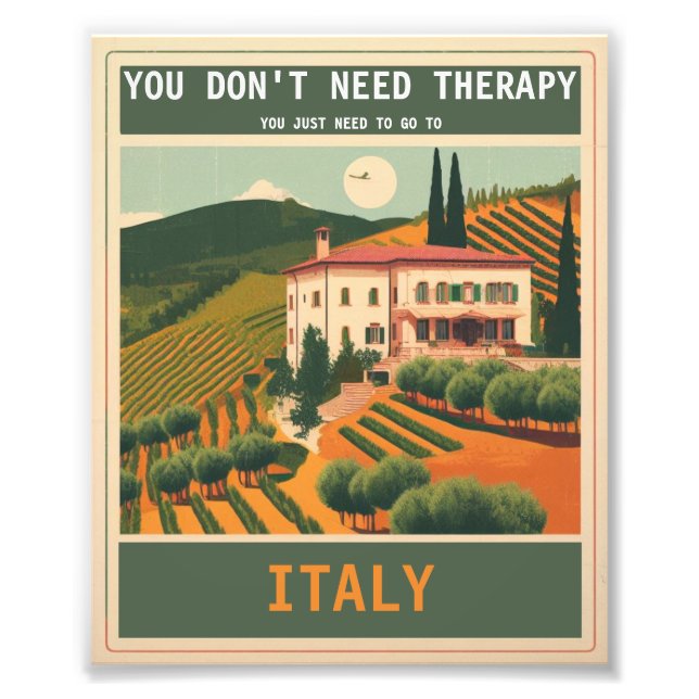 Impression Photo Vintage "aller en Italie" (Devant)