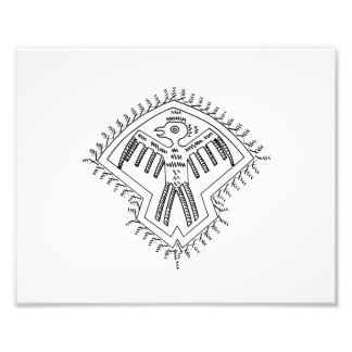 Impression Photo Vintage aztec style oiseau bagué dessin.png