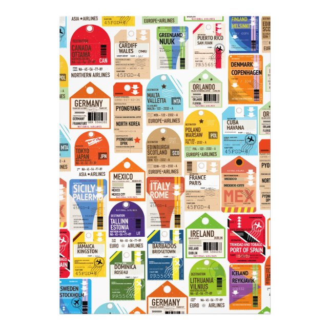 Impression Photo Vintage billet de voyage motif. (Devant)