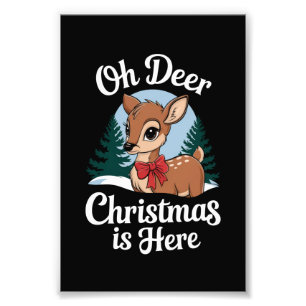 Impression Photo Vintage Christmas Reindee Oh Deer Christmas Here