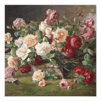 Impression Photo Vintage E. Hariel Rose Still Life