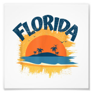 Impression Photo Vintage Florida Retro Tee Design Sunshine