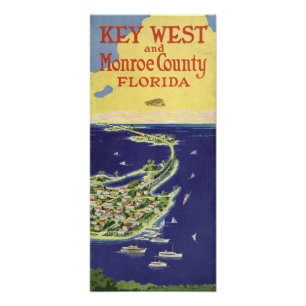 Impression Photo Vintage Key West Monroe Comté Floride