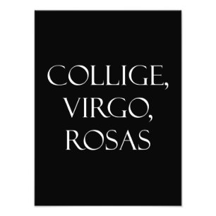 Impression Photo Vintage Latin Collige, Virgo, Rosas Rose Citation