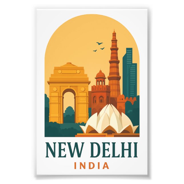 Impression Photo Vintage New Delhi India Travel – Retro (Devant)