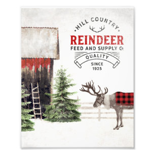 Impression Photo Vintage Noël Reindeer Wall Art