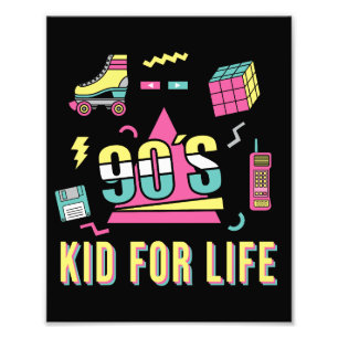 Impression Photo Vintage Retro 90's Kid For Life 1990s 90s