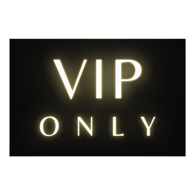 Impression Photo Vip only neon glowing luxe text design (Devant)