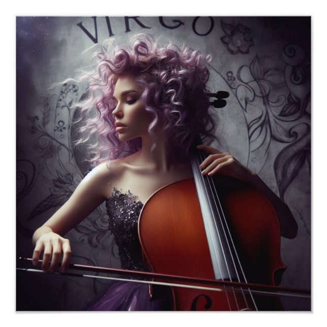 Impression Photo Virgo Zodiac Musicien Cello (Devant)