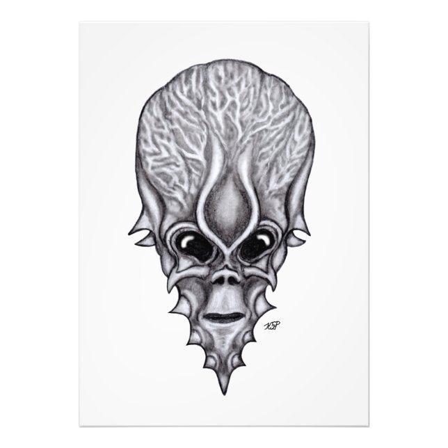 Impression Photo Visage Alien, Reconstruction faciale du crâne afri (Devant)