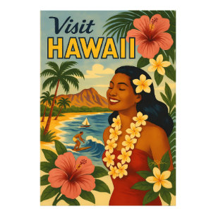 Impression Photo Visite Hawaii Tourisme Art Mid Century