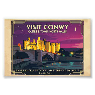 Impression Photo Visitez l'affiche de voyage de style vintage du ch