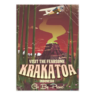 Impression Photo Visitez l'affiche de voyage Krakatoa redoutable