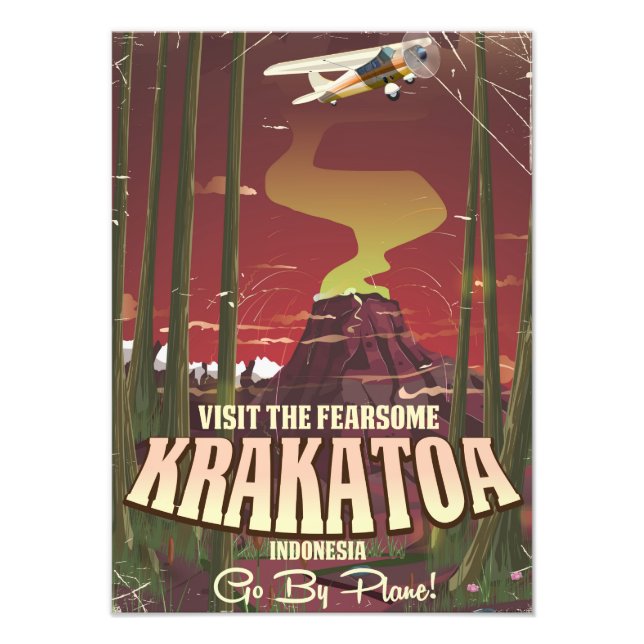 Impression Photo Visitez l'affiche de voyage Krakatoa redoutable (Devant)