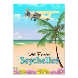 Impression Photo Visitez Paradis ! Affiche de voyage aux Seychelles