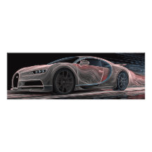 Vitesse fluide | Art automobile (36" x 12")