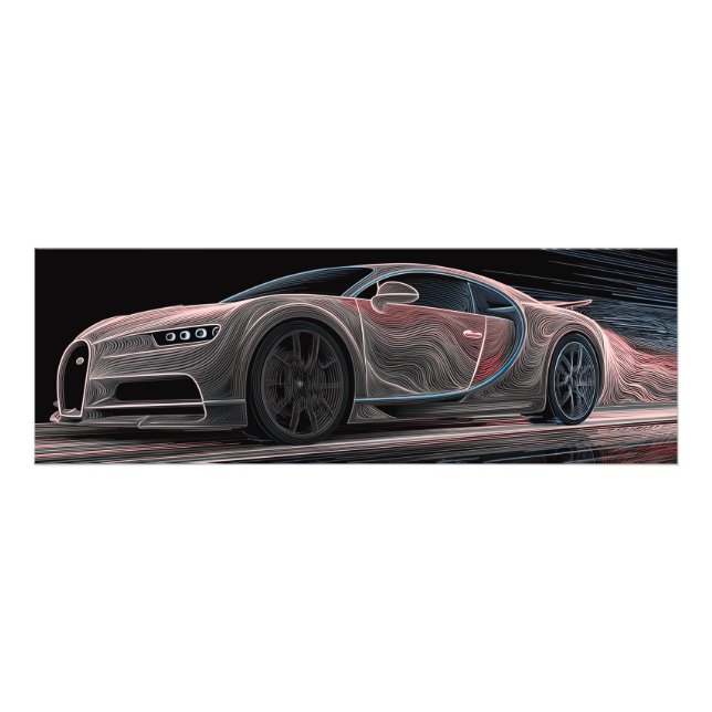 Impression Photo Vitesse fluide | Art automobile (36" x 12") (Devant)