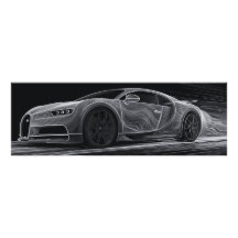Vitesse monochrome | Art automobile (91 cm x 30 c