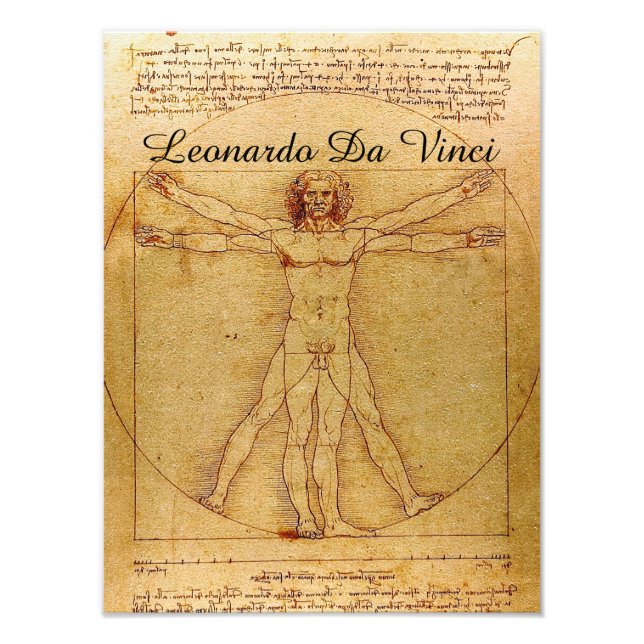 Impression Photo Vitruvian Man-Leonardo Da Vinci (Devant)