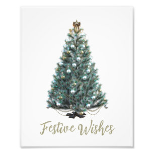 Impression Photo Vœux de fête. Conception d'arbre de Noël