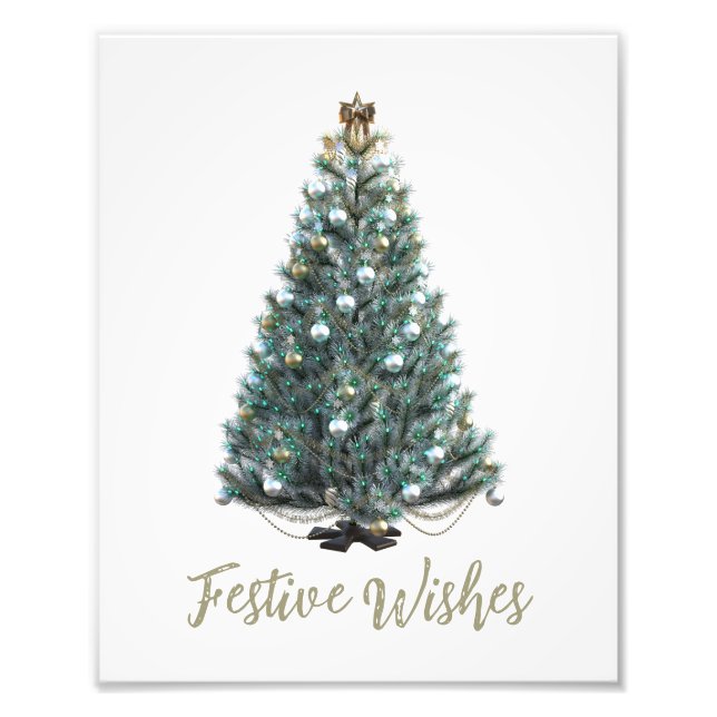 Impression Photo Vœux de fête. Conception d'arbre de Noël (Devant)