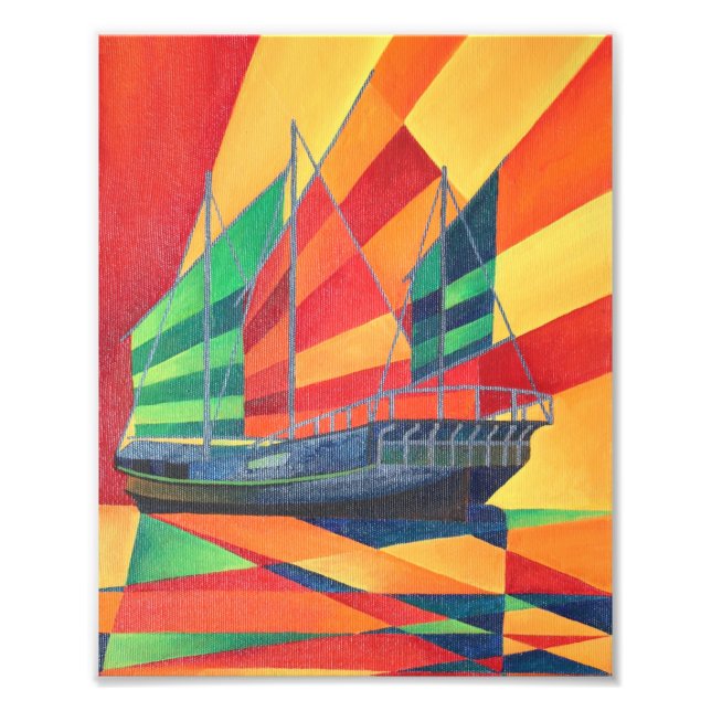 Impression Photo Voilier Away Junk Plaisir Bateau (Devant)