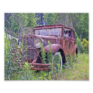 Tableau sur toile Voiture vintage abandonnée - Montana, USA 