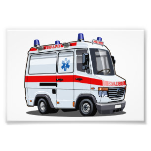 Impression Photo Voiture Ambulance Carton