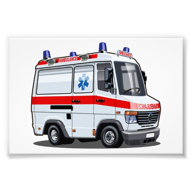 Impression Photo Voiture Ambulance Carton (Devant)